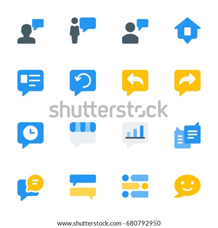 Chat and Messages and icon set