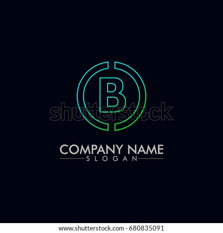 company logo vector of the letter B green and blue color