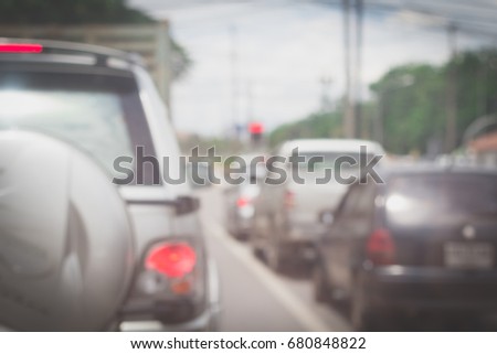Traffic blurred background.