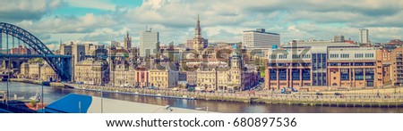The Quayside, Newcastle Upon Tyne, North East England Royalty-Free Stock Photo #680897536