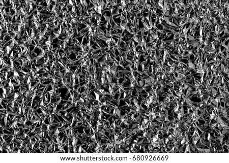Picture of the surface of crumpled aluminum foil