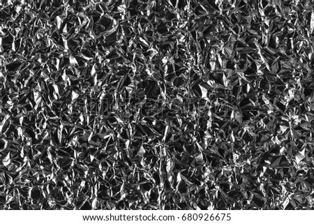 Picture of the surface of crumpled aluminum foil