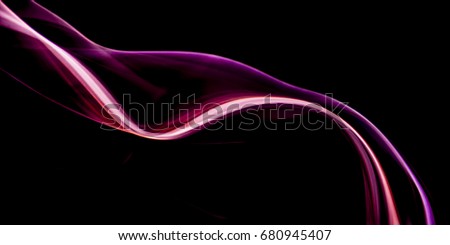 Thick, scenic clouds of smoke. From incense, or cigarettes, or cigars. In the rays of sunshine on a dark background. Isolated on black. Psychedelic mood. Close up. Colorful abstract background.