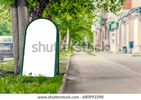 Blank pillar standing on the street