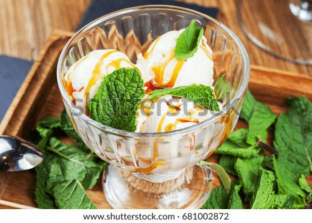 Ice cream with mint