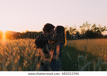 Couple in love, Summer love, Pure love, Forever in love, Kissing couple, couple in hug, Happy couple,  Royalty-Free Stock Photo #681012346