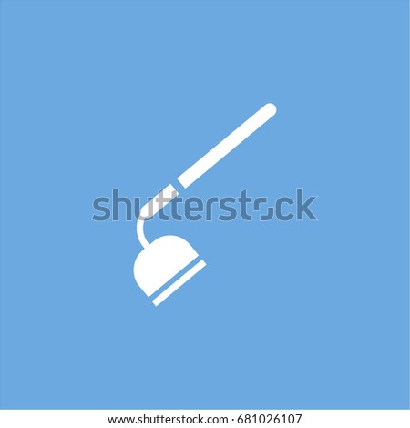 hoe icon. vector sign symbol on blue background
