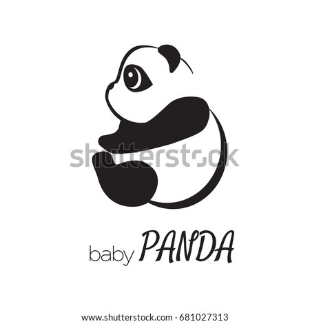 Lovely baby panda icon design vector.