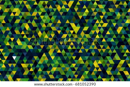 Dark Blue, Green vector shining triangular pattern. Creative geometric illustration in Origami style with gradient. The best triangular design for your business.