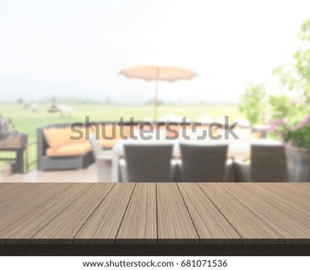 Table Top And Blur Restaurant Of The Background
