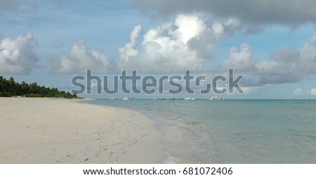 Sea Sand Beach at Meeru Island, Maldives May 2017.  