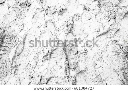 Footprint on the ground texture for background