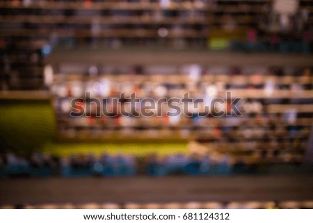 Book store or library interior abstract blur background