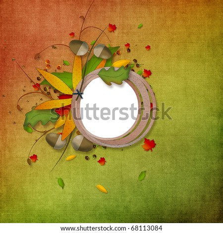 autumn background with  circle frame