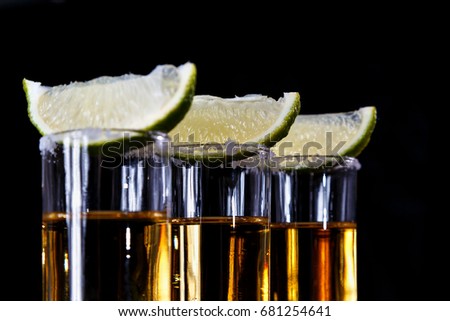tequila gold with a slice of lime