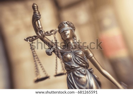 Statue of Justice - lady justice or Iustitia - Justitia the Roman goddess of Justice