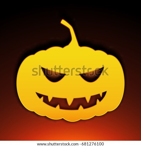 Icon halloween pumpkin on black background. illustration for your design