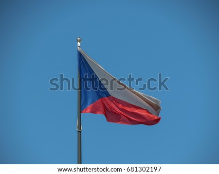 the Czech national flag of Czech Republic, Europe