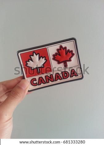 Fridge magnet of Canada Maple leaf
