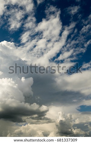 Dark thunderclouds powerful cumulus
