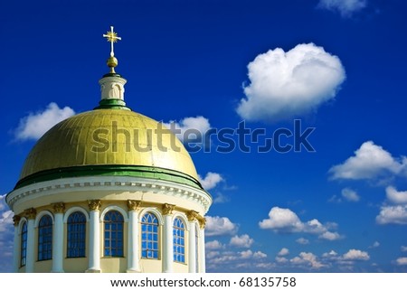 christian church on a blue sky background
