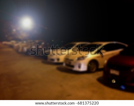 Abstract blur outdoor car parking at night