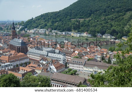 Top view of Heidelberg from the Castle