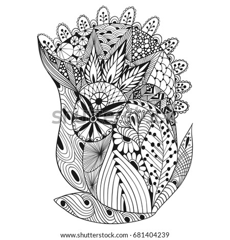 Hand-Drawn vector illustration of abstract decorative doodles. Coloring pages for adults