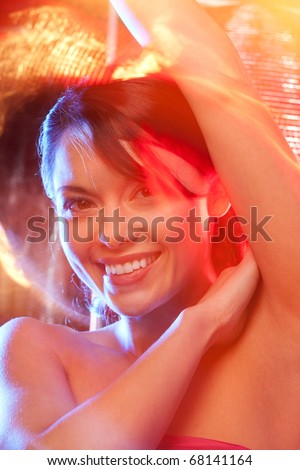colorful picture of happy party girl in the club