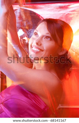 colorful picture of happy party girl in the club