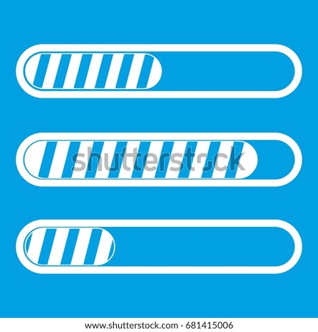 Sign horizontal columns load icon white isolated on blue background vector illustration