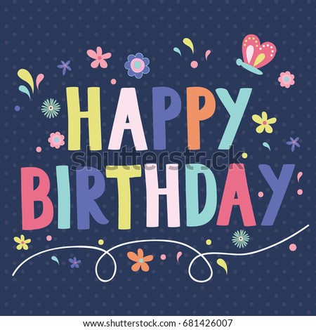 Happy birthday card with colorful design
