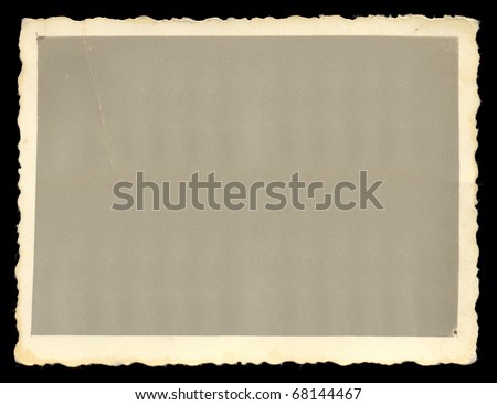 Vintage old blank photograph design element with white border.
