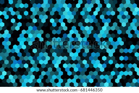 Dark BLUE vector blurry hexagon background design. Geometric background in Origami style with gradient. 