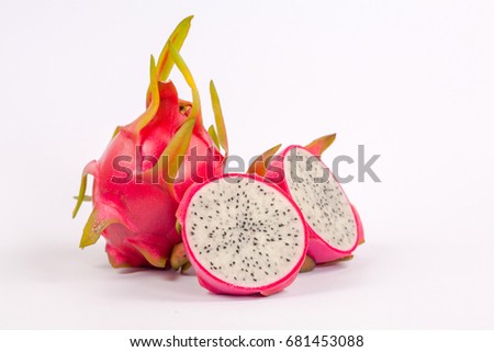 Dragon fruit on a white background