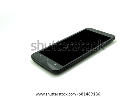 black smart phone in white background