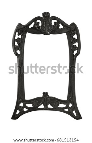 antique golden frame isolated on white background with clipping path.European art