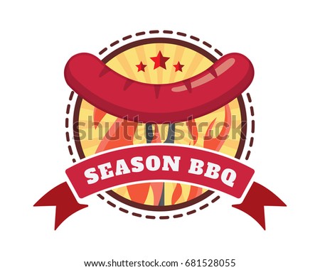 Modern Premium Tasty Barbecue Badge Logo