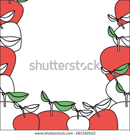 background with color sections of apple fruits vector illustration