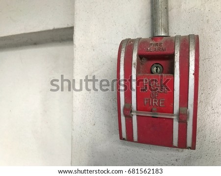 fire alarm button copy space.