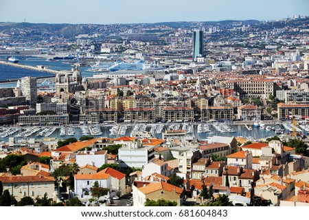 View of Marseille from Notre Dame de La Garde, France