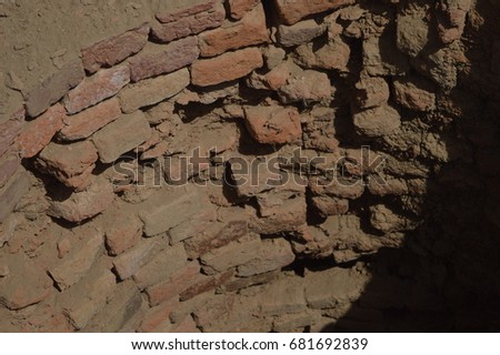 A row of bricks in the ancient city of Mohenjodaro, in Pakistan's Sindh province. 