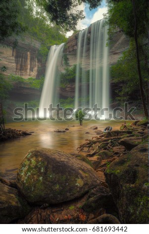 Huai luang Waterfall great waterfall and beautiful at Ubon Ratchathani province Thailand