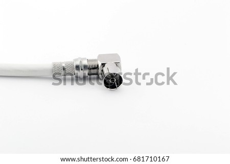 Connector for cable TV on a white background