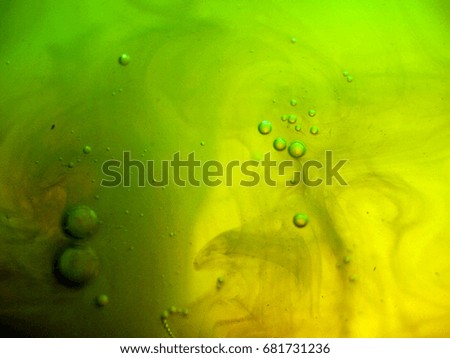 Bubbles, Watercolor paint dissolves in water