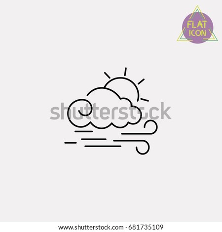 Cloudy and wind line icon
