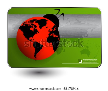 Ladybird with world map on business card.