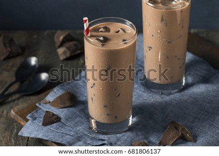 Cold Refreshing Iced Hot Chocolate Milk with Ice