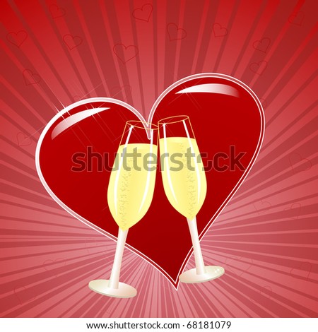 Champagne and heart