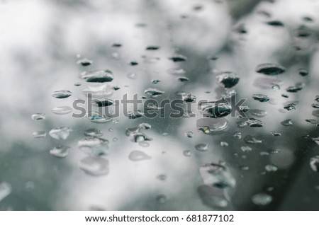 rain drop on gray background.